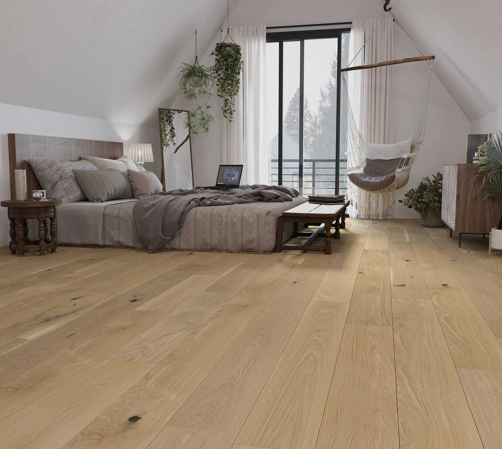 Engineered Hardwood White Oak  5 1/8″ Flex 19 Character Raw Engineered Hardwood 3 Hardwood - White Oak  5 1/8" Flex 19 Character Raw | Giant Commercial Flooring
