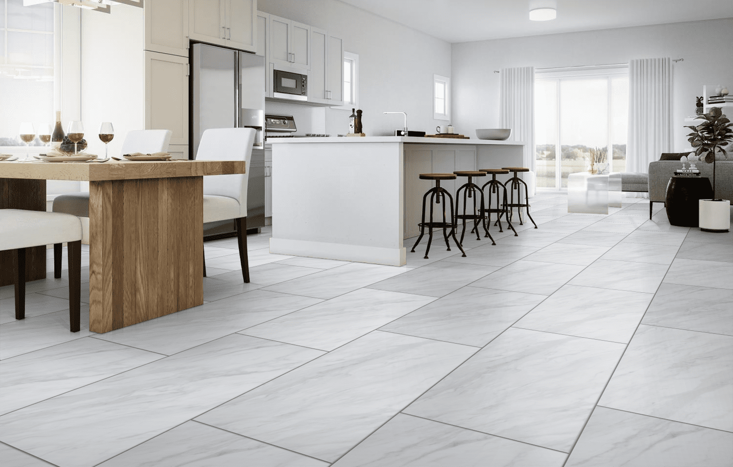 Luxury Vinyl Tile RigidTile Firm Designer Carrara Luxury Vinyl Tile 2 Luxury Vinyl Tile - RigidTile Firm Designer Carrara | Giant Commercial Flooring